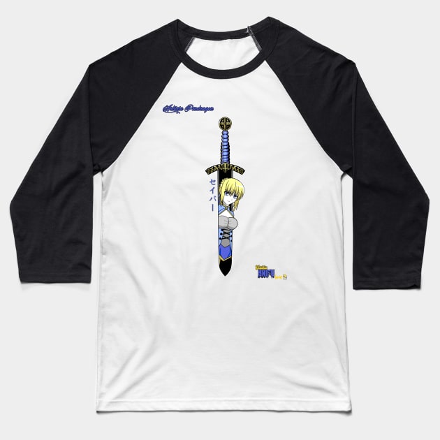 Waifu Knifu: Saber Baseball T-Shirt by Pal3blood